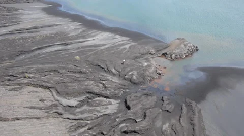Aerial view of active volcano Tavurvur Stock Footage 52924046
