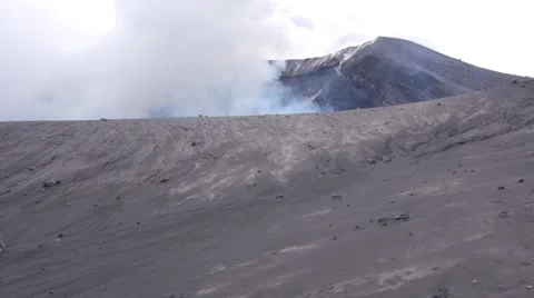 Aerial view of active volcano Tavurvur Stock Footage 52924147