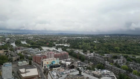Aerial view of Acton, Borough of Ealing, West London, UK 13th Sept 2026 Stock Footage 345444430