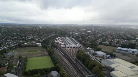Aerial view of Acton, Borough of Ealing, West London, UK 13th Sept 2026 Stock Footage 345444566