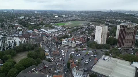 Aerial view of Acton, Borough of Ealing, West London, UK 13th Sept 2026 Stock Footage 345445120