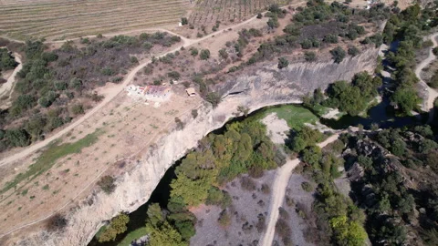Aerial view of the Adala Hermes Volcanic Canyon , Manisa, Turkey Stock Footage 322940896