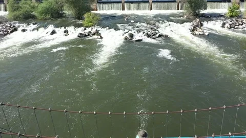 Aerial view of adala waterfall Video stock 247122514