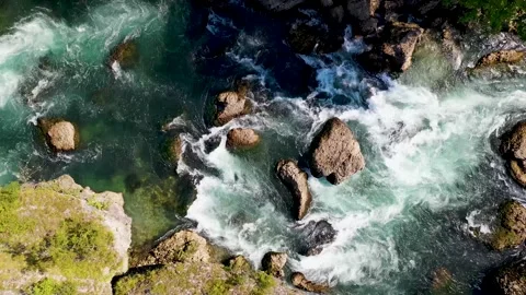 Aerial View Of Adda River With Rapids, Northern Italy 库存影片 139263943