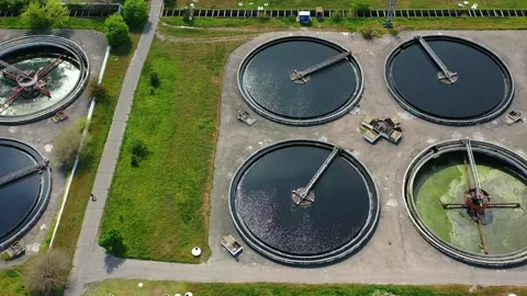 Aerial view of Aeration station Stock-Footage 219074319