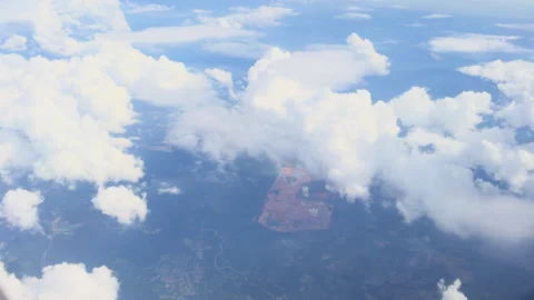 Aerial view from aeroplane window over Osaka prefecture, Japan Stock Footage 297590427