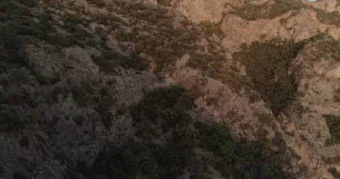 Aerial view of the Af Kule Monastery embdedded in the steep rock of Fethiye. Stock Footage 93255280