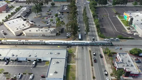 Aerial View of aftermath of train accident with pedestrian Vídeo Stock 193651387