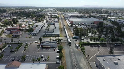 Aerial View of aftermath of train accident with pedestrian Vídeo Stock 193652915
