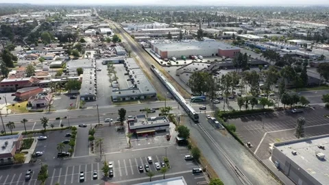 Aerial View of aftermath of train accident with pedestrian Vídeo Stock 193653002