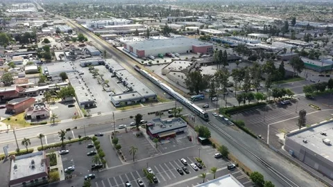 Aerial View of aftermath of train accident with pedestrian Vídeo Stock 193653913