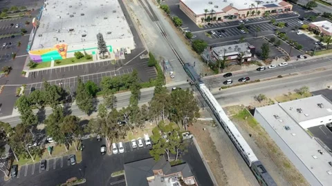 Aerial View of aftermath of train accident with pedestrian Vídeo Stock 193656445