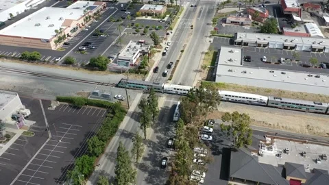 Aerial View of aftermath of train accident with pedestrian Vídeo Stock 193656447