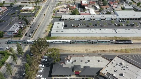 Aerial View of aftermath of train accident with pedestrian Vídeo Stock 193656877