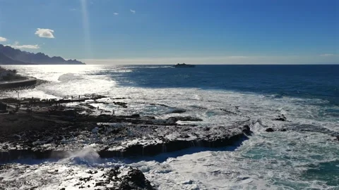 Aerial view of Agaete Spain Vidéo 335929997