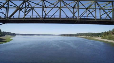 Aerial view of the Agate Pass Bridge - Seattle, Bainbridge Island Stock Footage 58103407
