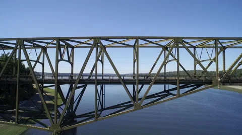 Aerial view of the Agate Pass Bridge - Seattle, Bainbridge Island Stock Footage 58103579