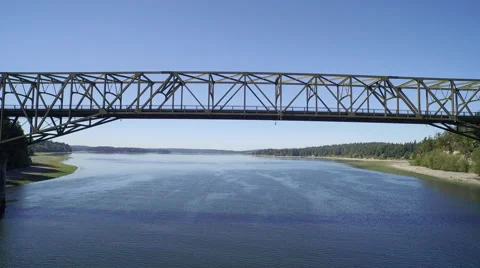 Aerial view of the Agate Pass Bridge - Seattle, Bainbridge Island Stock Footage 58103752