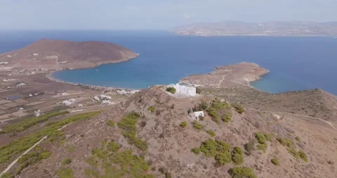 Aerial View of Agios Antonios Monastery in Paros, Greece Stock Footage 291729020
