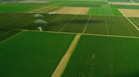 Aerial view agricultural farming land Southern Florida Stock Footage