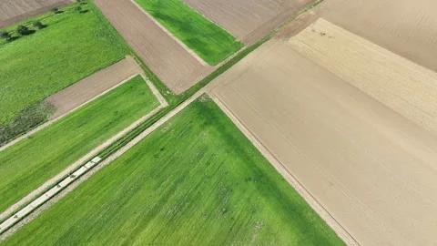 Aerial view of agricultural fields Stock-Footage 250949765