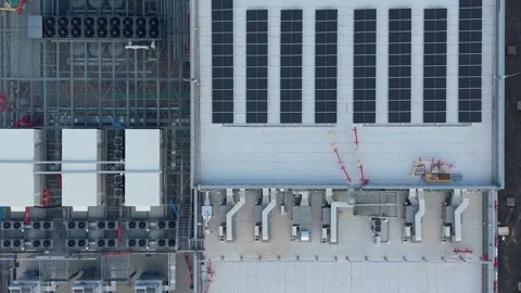 Aerial view of an AI-focused data center development in Siziano, Italy Stock Footage 342128524