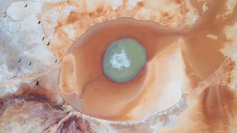 Aerial View of Aikeng Spring &amp;quot;Eye of the Devil&amp;quot; in Mangya Vidéo 342157342