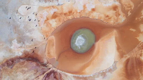 Aerial View of Aikeng Spring &amp;quot;Eye of the Devil&amp;quot; in Mangya 動画素材 342157358