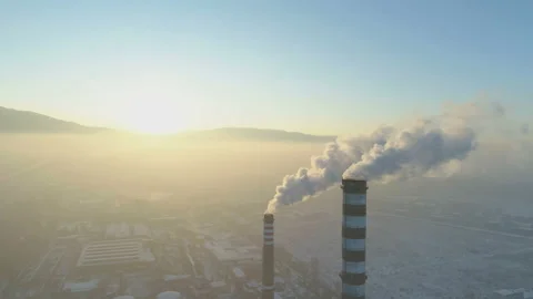 Aerial view of Air Pollution in Sofia Stock Footage 144212376