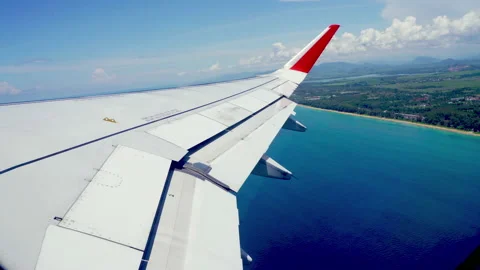 Aerial view from the aircraft window while flying through the cloud Stock Footage 170981329