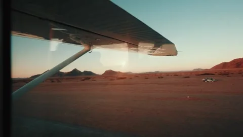 Aerial view from an airplane of dunes in Namibia Africa Stock Footage 299944202