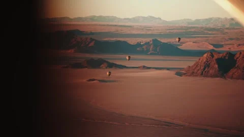 Aerial view from an airplane of dunes in Namibia Africa Stock Footage 299944383