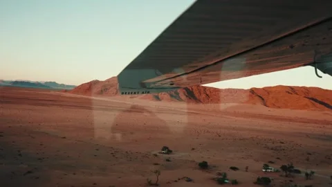 Aerial view from an airplane of dunes in Namibia Africa Stock Footage 299944403
