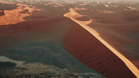 Aerial view from an airplane of dunes in Namibia Africa Stock Footage 299944641
