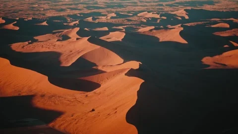 Aerial view from an airplane of dunes in Namibia Africa Stock Footage 299944656