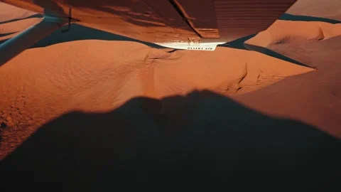 Aerial view from an airplane of dunes in Namibia Africa Stock Footage 299944667