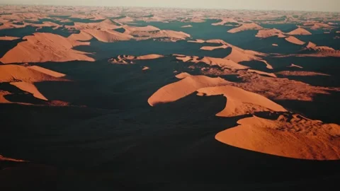 Aerial view from an airplane of dunes in Namibia Africa Stock Footage 299944680