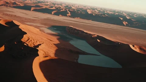 Aerial view from an airplane of dunes in Namibia Africa Stock Footage 299944735