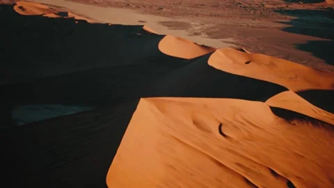 Aerial view from an airplane of dunes in Namibia Africa Stock Footage 299944736