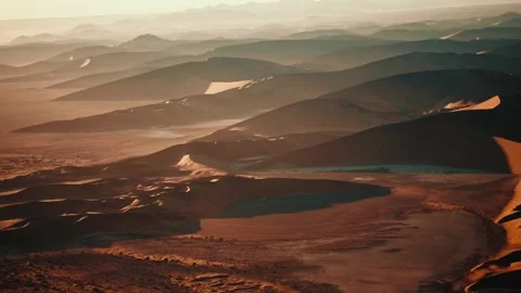 Aerial view from an airplane of dunes in Namibia Africa Stock Footage 299944769