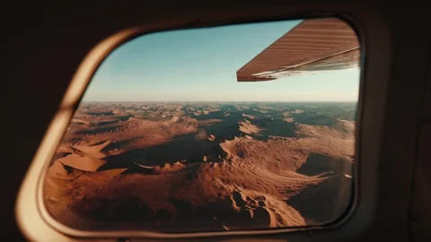 Aerial view from an airplane of dunes in Namibia Africa Stock Footage 299944808