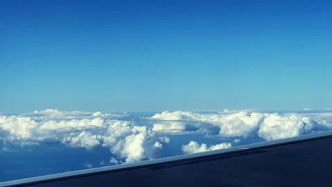 Aerial View from Airplane Window Clouds Landscape Travel Stock Footage 317628892