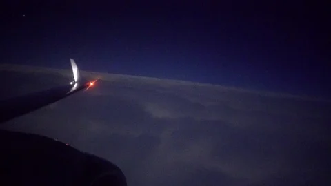 Aerial view from airplane window over Los Angeles City Lights on approach to Stock Footage 101871628