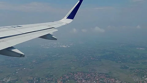 Aerial View from Airplane Wing Stock Footage 280489939
