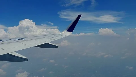 Aerial View from Airplane Wing Stock Footage 280490418