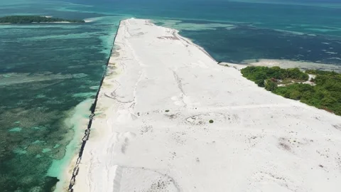 Aerial view of an airport development project, Maldives. Stock Footage 337190679