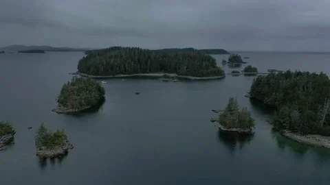 Aerial view of Alaskan Cabin Stock Footage 160768917