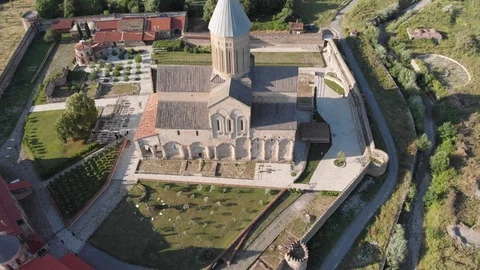 Aerial view to Alaverdi Monastery located in Kakheti region, Georgia 2019 Stock-Footage 119689489