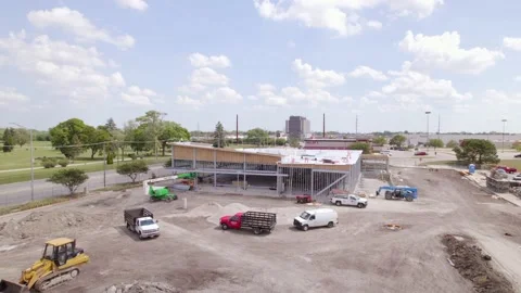 Aerial View Of An Aldi Store Being Built Stock Footage 221580279