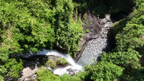 Aerial view of Aling Aling waterfall in Bali, Indonesia. Stock Footage 315752154